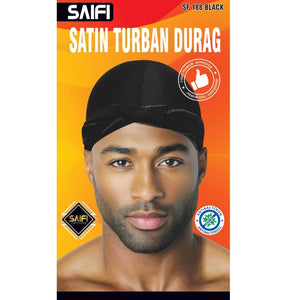 Saifi Satin Turban Durag 188 Black - Africa Products Shop