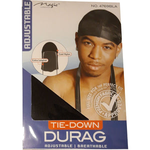 Magic Adjustable Tie Down Durag No 4769BLA