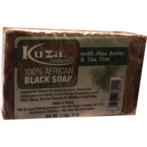 African Black Soap - Kuza Naturals Tea Tree 100% African Black Soap 114g