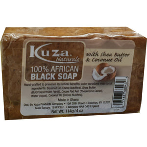 African Black Soap - Kuza Naturals African Black Soap Shea Butter Coconut Oil 114 g