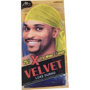 Muray Durag X tra Wider and Longer Velvet Luxe Durag Blue M4805AST