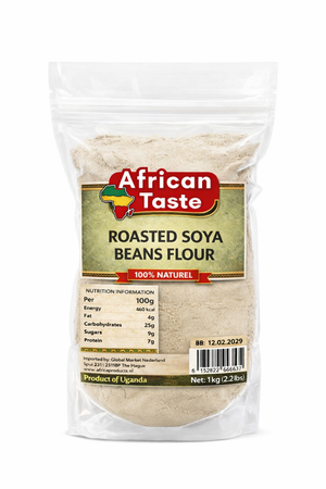 African Taste Teso Roasted Soya Beans Flour Uganda 1kg