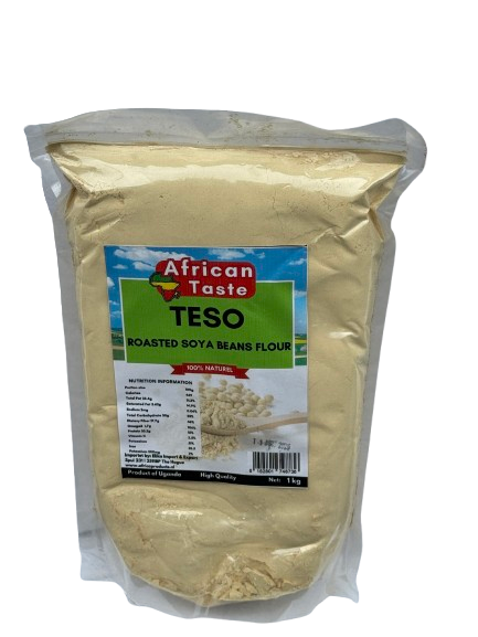 African Taste Teso Roasted Soya Beans Flour Uganda 1kg