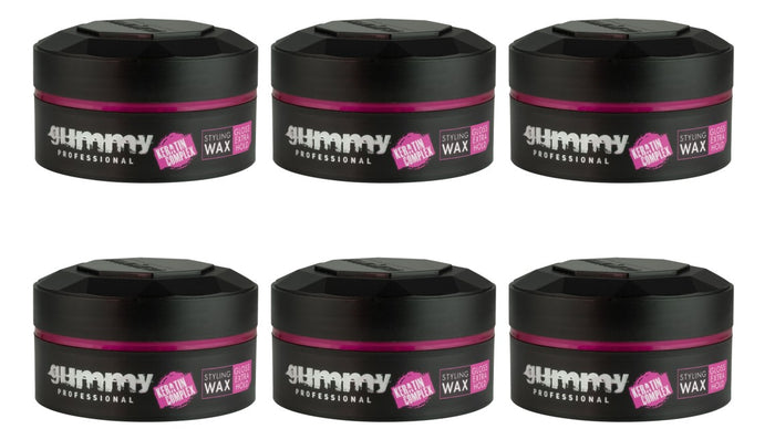 Gummy Keratin Complex Styling Wax Gloss Extra Hold 6 stuks