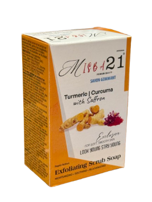 Misba 21 Turmeric  Curicuma Saffron Exfoliating Scrub Soap 200 g