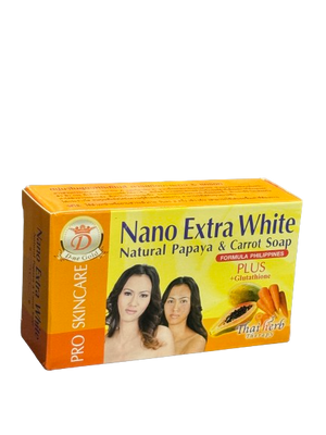 Nano Extra White Natural Papaya and Carrot Soap 160 g - Africa Products Shop