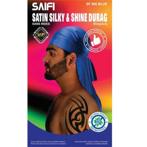 Saifi Satin Silky & Shine Durag Blue - Africa Products Shop