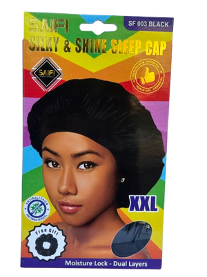 Saifi Silk and Shine Sleep Cap SF 003 XXL BLACK - Africa Products Shop