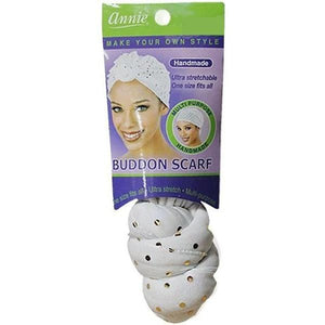 Annie Buddon Scarf White and Gold Dot