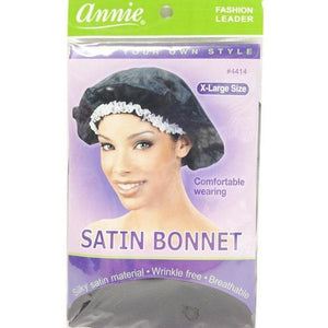 Annie Satin Bonnet Black Extra Large 4414