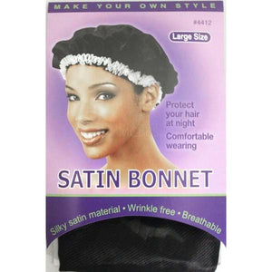 Annie Satin Bonnet Black Large 4412