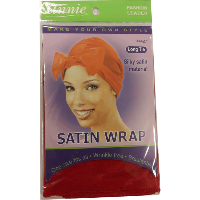 Annie Satin Wrap Long Tie Red