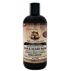 Sunny Isle Jamaican Black Castor Oil 2-N-1 Hair Beard Wash 12 oz
