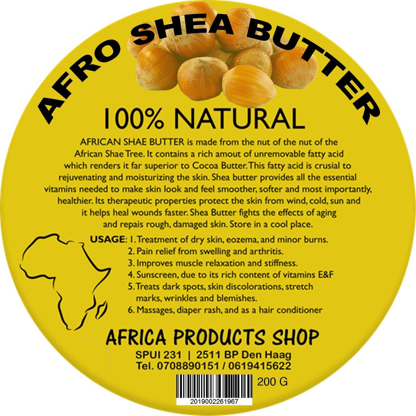 Mortal Kan worden berekend dienblad African Natural Pure Shea Butter 1 kg