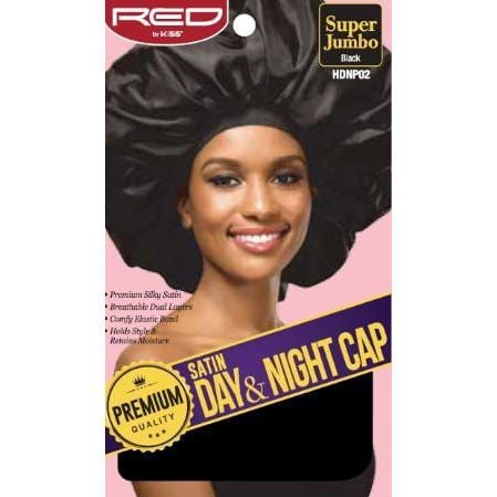 RED BY KISS SATIN DAY AND NIGHT CAP BLACK JUMBO HDNP02