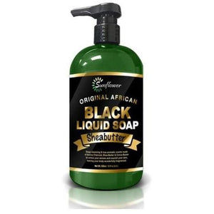 SUNFLOWER LIQUID BLACK SOAP SHEA BUTTER 355ML