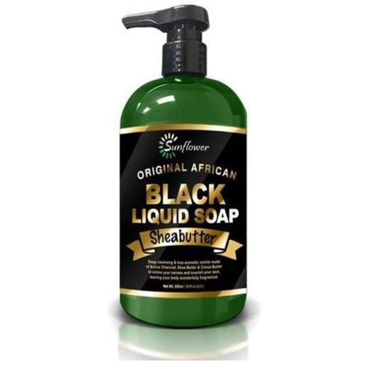 SUNFLOWER LIQUID BLACK SOAP SHEA BUTTER 355ML