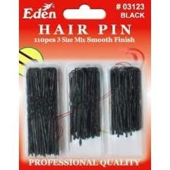 EDEN BLACK HAIR PINS 3 MIX SIZES 110PCS 03123