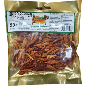African Beauty Dried Pepper Whole 50 g
