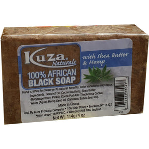 African Black Soap - Kuza Naturals African Soap Black Soap Shea Butter and Hemp 114 g.png