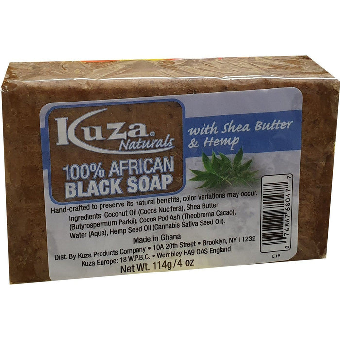 African Black Soap - Kuza Naturals African Soap Black Soap Shea Butter and Hemp 114 g
